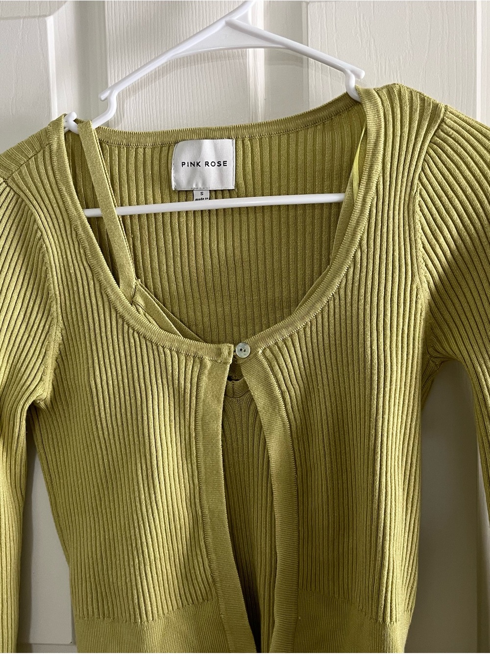PINK ROSE Rib Knit Cardigan and Top - Picture 3 of 5